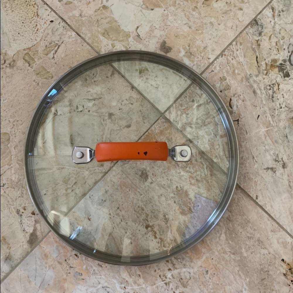 Rachael Ray Orange Rubber Handle Pot/Pan Tempered Glass Replacement 9.5” Lid